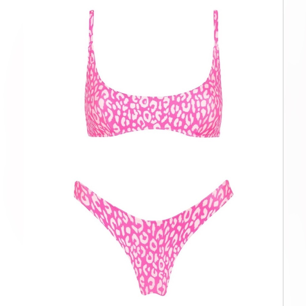 Pink leopard triangl bikini